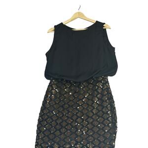 Black Gold Sequins Dress